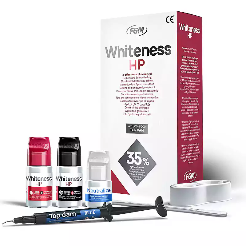 کیت بلیچینگ آفیس Whiteness HP اف جی ام FGM مناسب سفید کردن حرفه‌ای دندان در مطب
